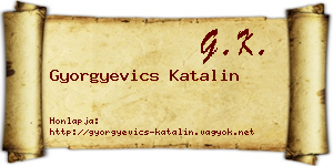Gyorgyevics Katalin névjegykártya